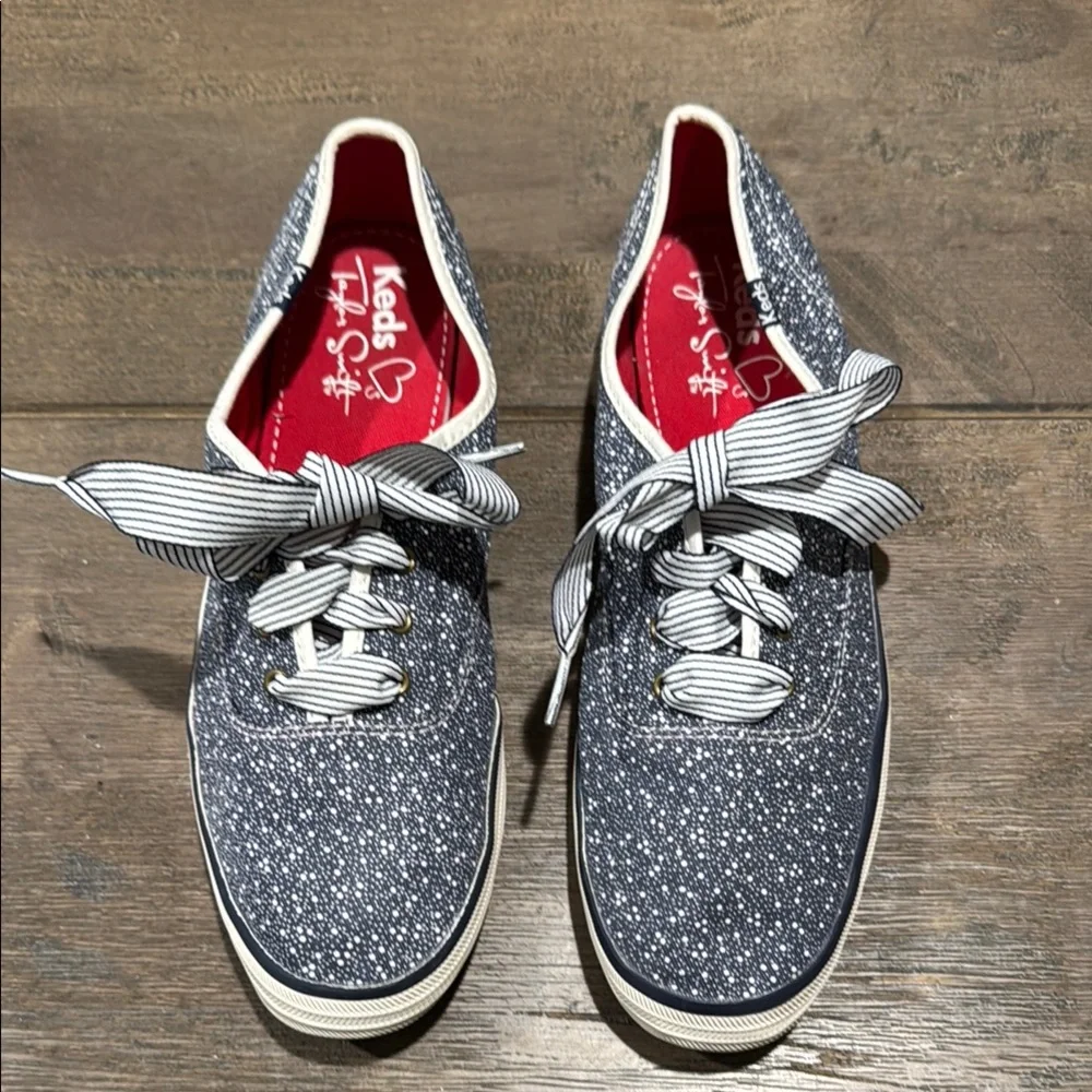 Keds Women’s Navy Blue/White Polka Dot Taylor Swift‎ Sneakers Canvas Size 9.5